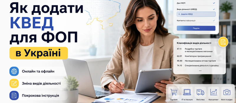 Как добавить КВЭД для ФЛП в Украине